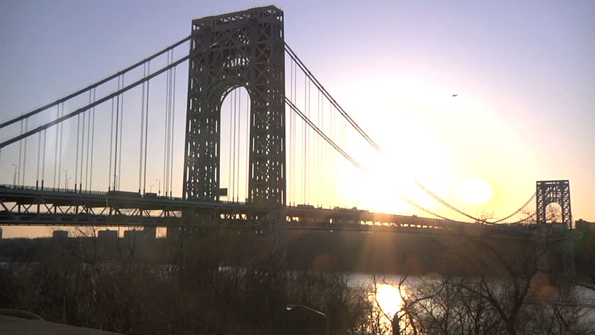 NEW YORK - Time lapse The George Washington Bridge at Sunset