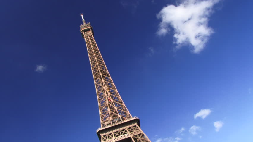 Time lapse of Eiffel Tower, Paris, France, low angle view
