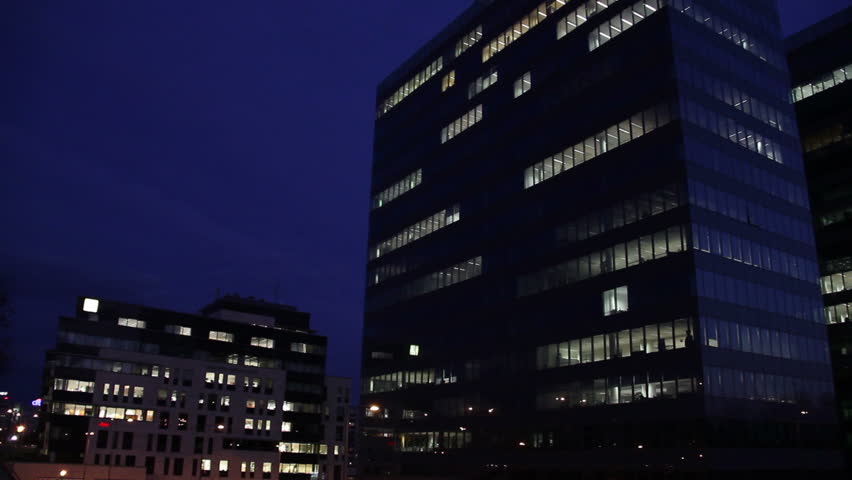 Getting Dark Over Office Buildings overwork