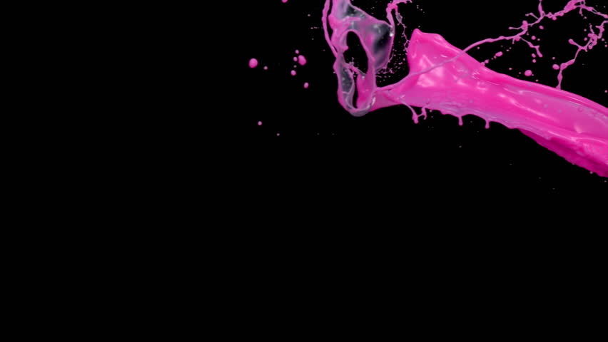 Vivid pink liquid splash in the air on black background shooting with high speed camera, phantom flex.