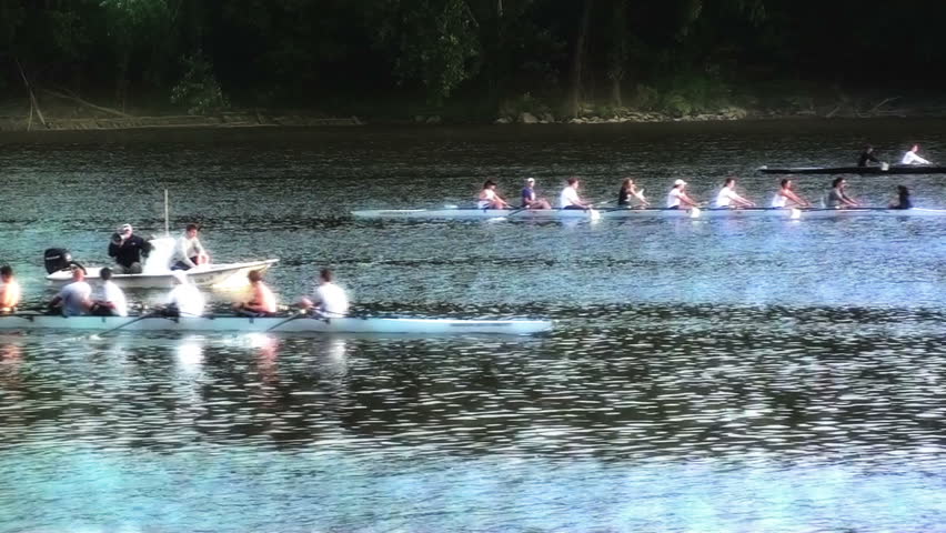 WASHINGTON, D.C. â SEPTEMBER 18: College rowing teams practice on the Potomac River in Washington, D.C. on September 18, 2011. The afternoon practices have become a photo-op for tourists on the Georgetown waterfront. 