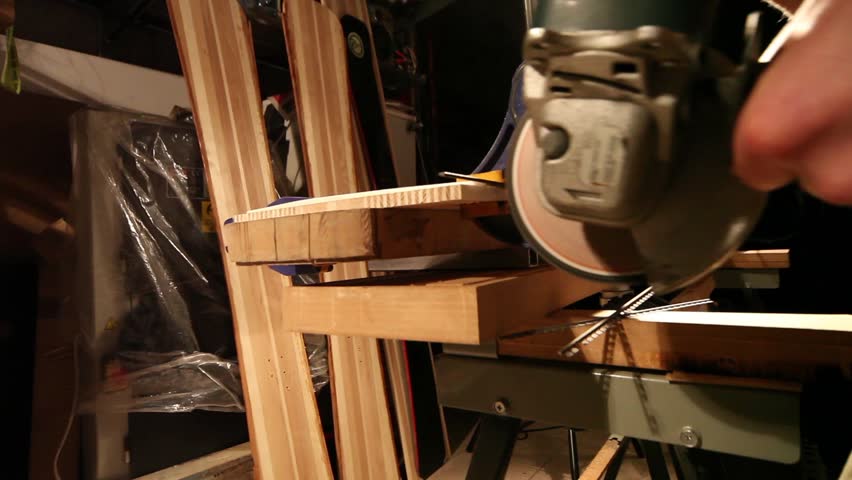 Workman in joinery workshop.