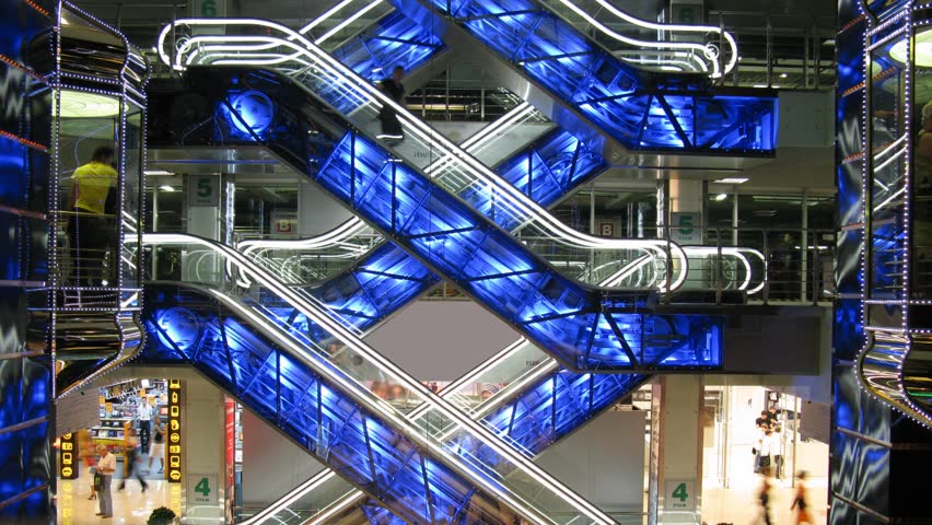 escalators in shop