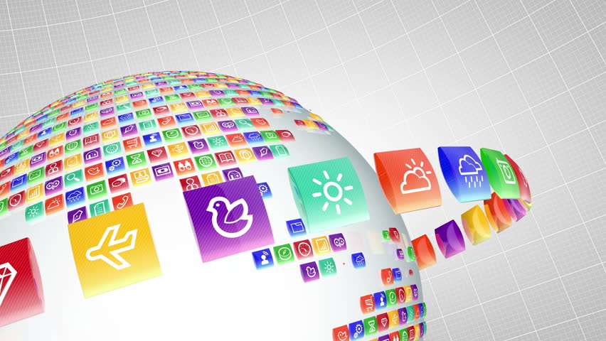 mobile application icons world lopped with alpha