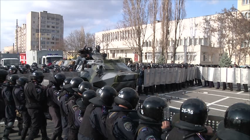 Kiev, Ukraine - March 31 : training of militia (police) to disperse mass disorders 7