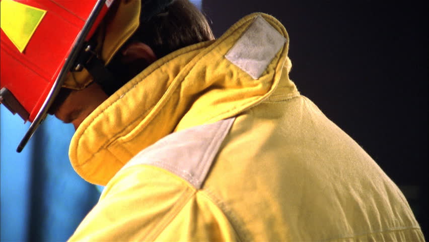 Fireman raises head