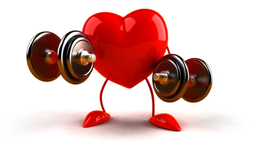 3D body building heart who lifts weights