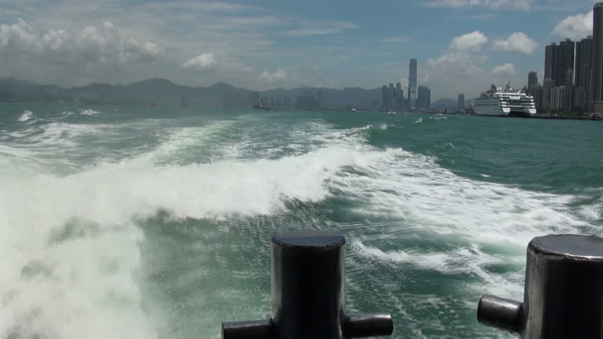 A ferry sails through Victoria Harbour in Hong Kong on July 27, 2010.