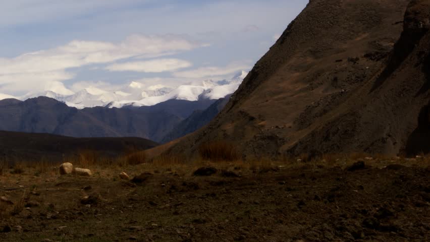 Timelapse of Mount Everest landscape, Himalayas, Tibet.