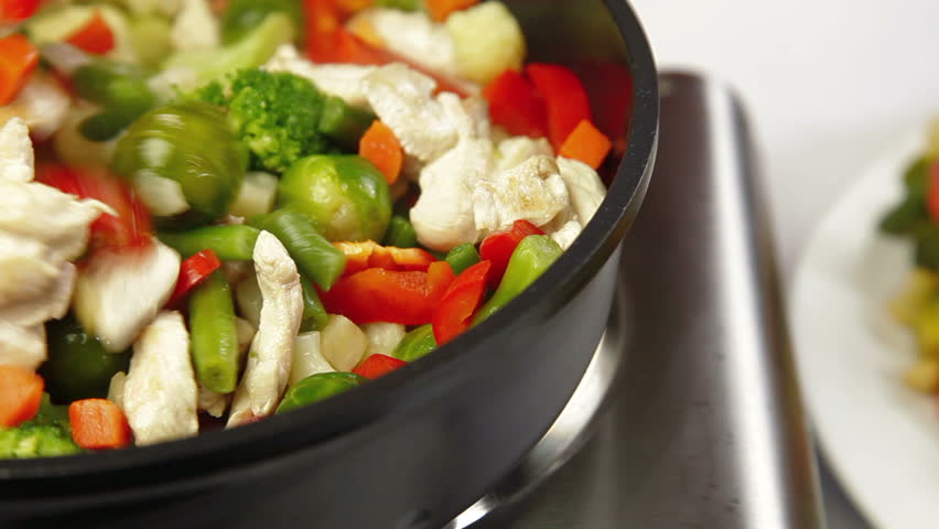 Chicken Breast and Vegetable Stir Fry, Closeup