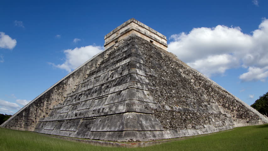 time-lapse of the mayan ruins at chichen itza, mexico. the mayans believe that transformative events will occur on 21 december 2012