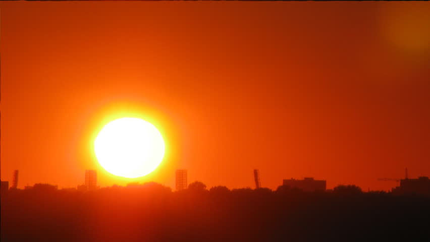sunset with warm air distortion