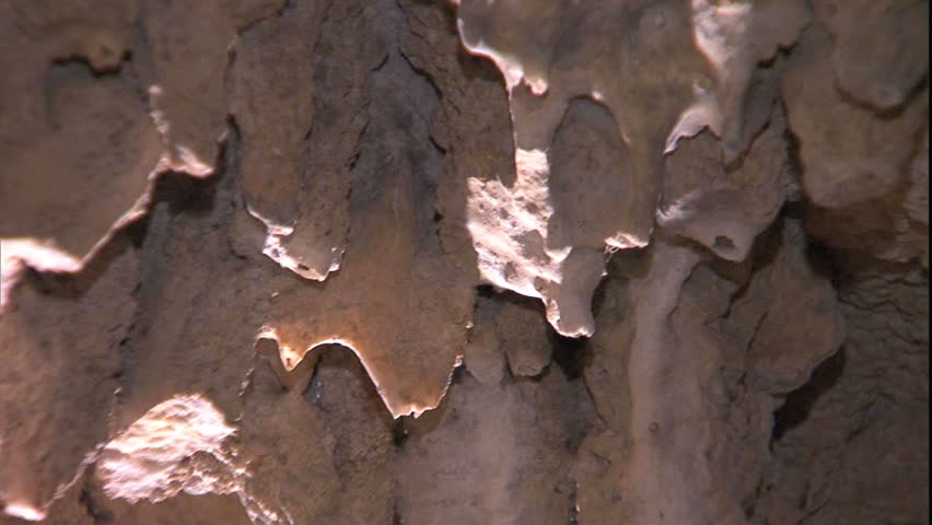 stalactites and cave limestone detail in Carter Cave, Kentucky