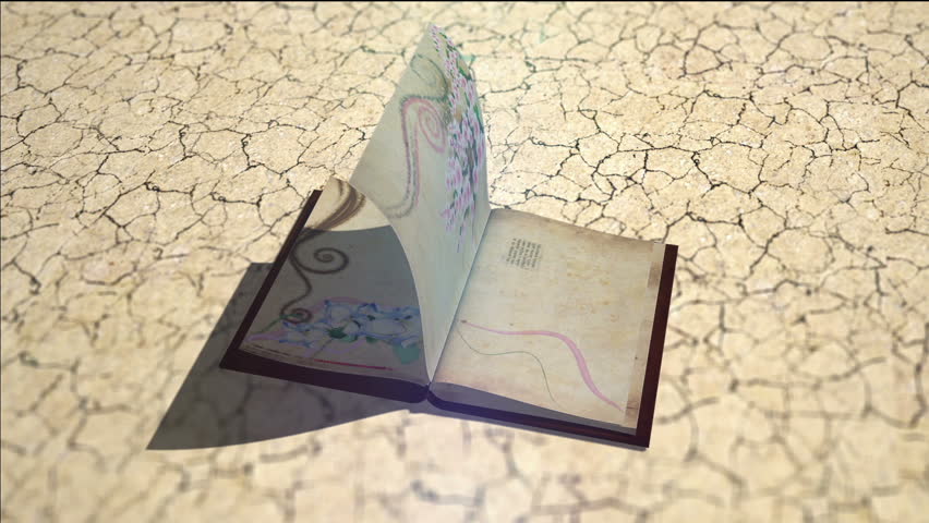 old book with turning pages, growing tree and grass,flying butterflies on background