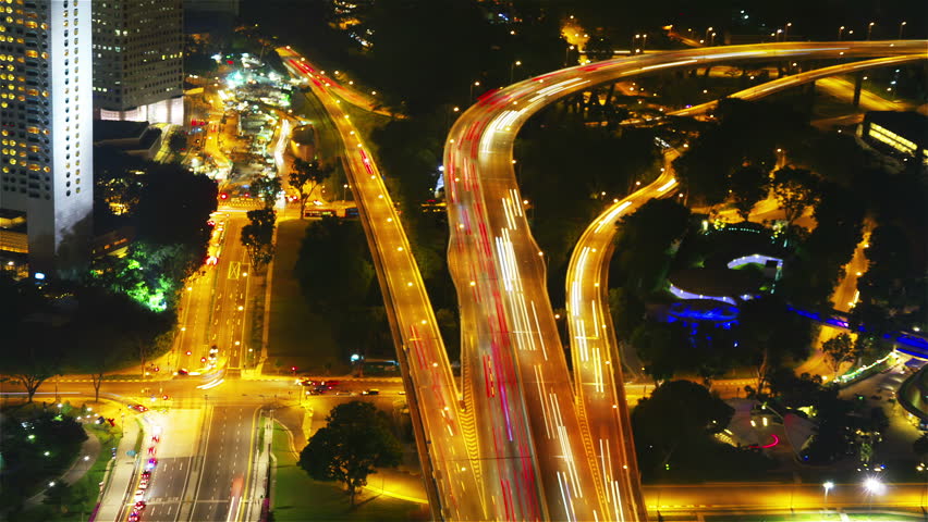 Singapore at night, timelapse