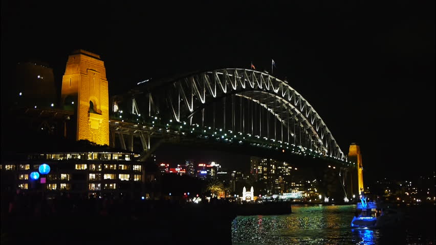 Sydney Harbour Bridge at night from Circular Quay