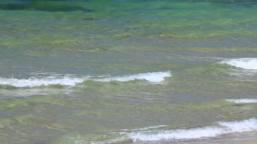 Rolling waves on the water at the baltic sea beach