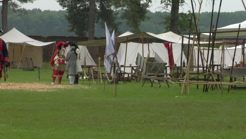 STAFFARDA, ITALY - CIRCA 2012: Reenactment of the battle fought during Nine Years' War in Piedmont-Savoy (northern Italy) on 18 August 1690. It was a victory for the French commander against the Duke of Savoy.