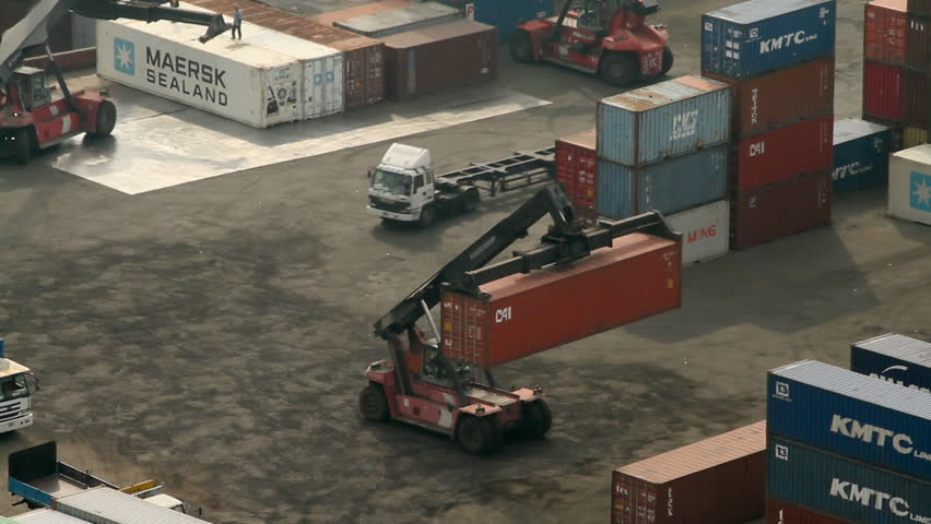 HONG KONG - NOVEMBER 3: Time lapse of Container Terminal on November 3, 2010 in Hong Kong, China.