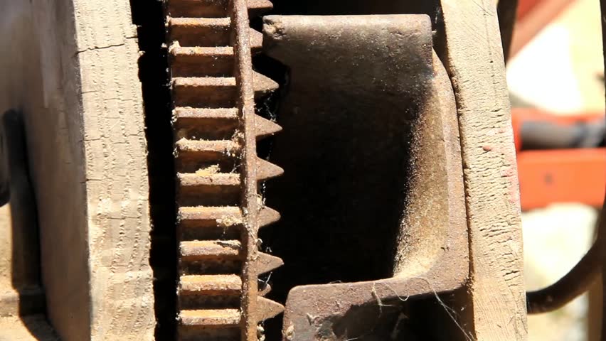 Rusted And Dusty Antique Farm Implement In Shaky Operation