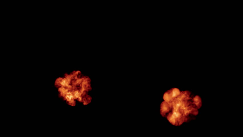 Two explosions with alpha channel set