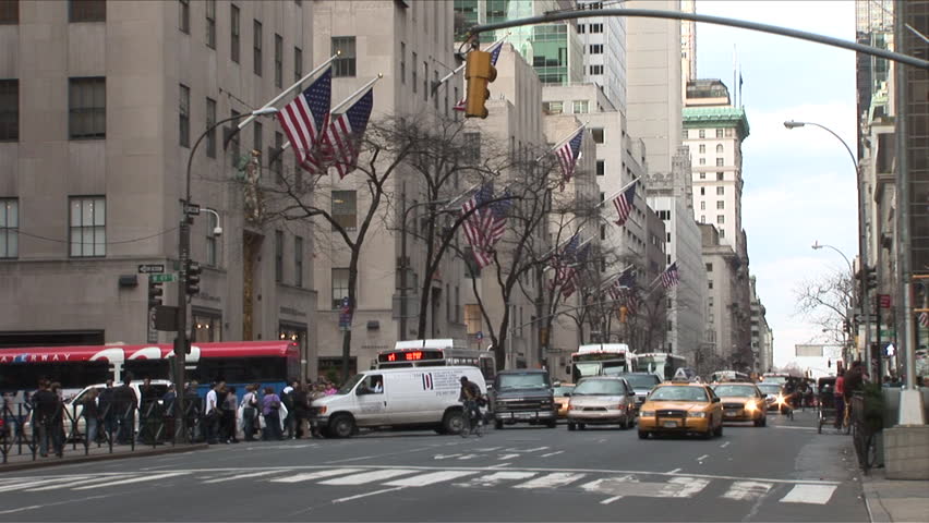 New York, NY - CIRCA March 2006: Fifth Avenue in Manhattan is a bustling center of entertainment, commerce, and traffic