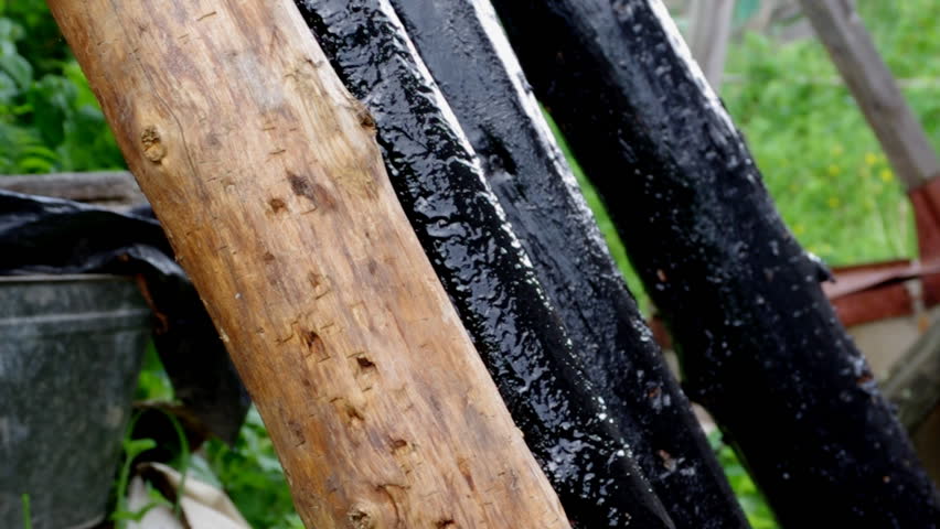 construction Wooden paling.covering bitumen