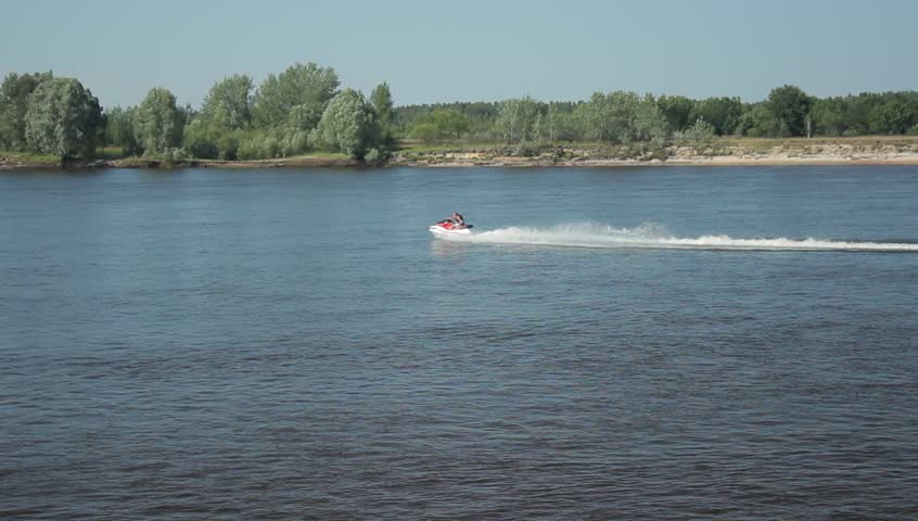 Waverunner on the river sunny day