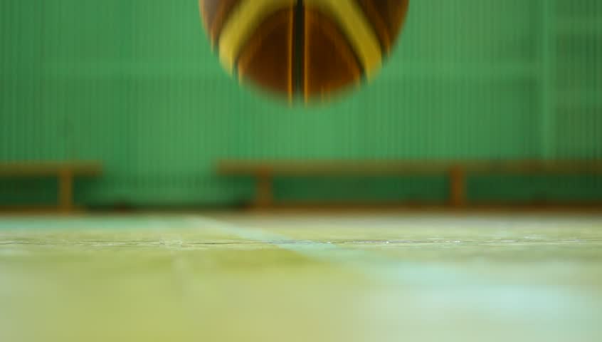 Ball falling onto the gym floor