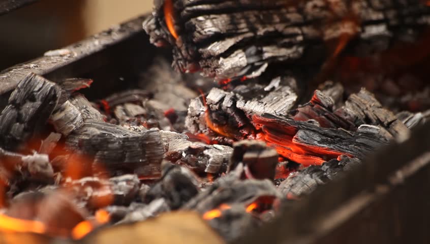 Fire. Burning woods.
