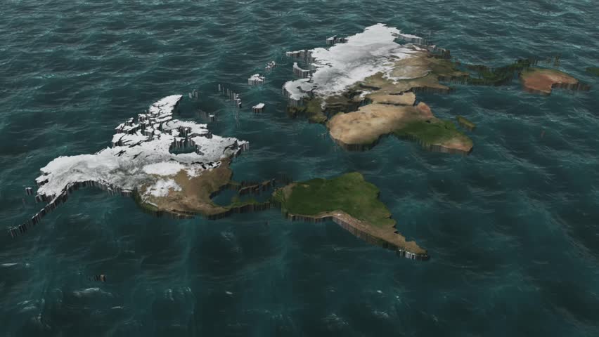 3D World Pan to a 3D South Africa with NO Clouds or Sun