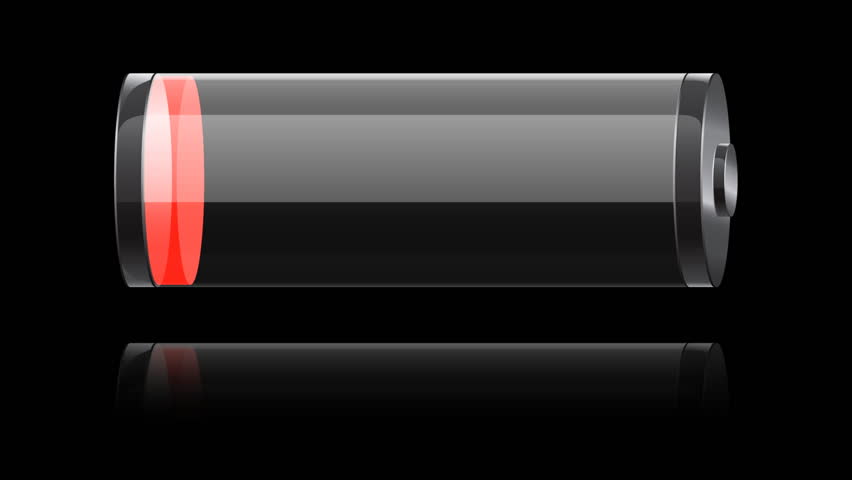 glass battery charging changing color from red to green