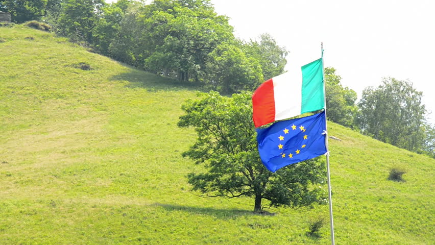 flags blowing in the wind