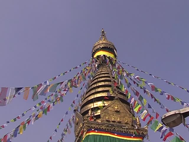 Swayambhunath is the famous landmark Buddhist temple situated on the top of a hill west of Kathmandu. The temple is also know as the "monkey temple".