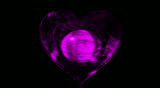 Lovely pink ruby heart rotating.