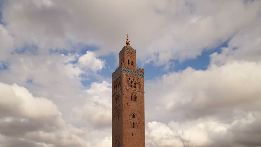 The minaret of Koutoubia Mosque in Marrakech, Morocco, North Africa