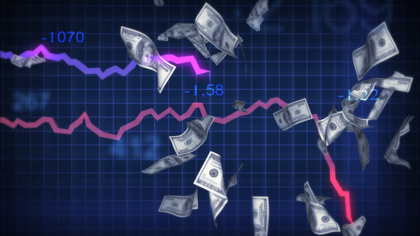 Recession and Inflation. Abstract finance 3d animation