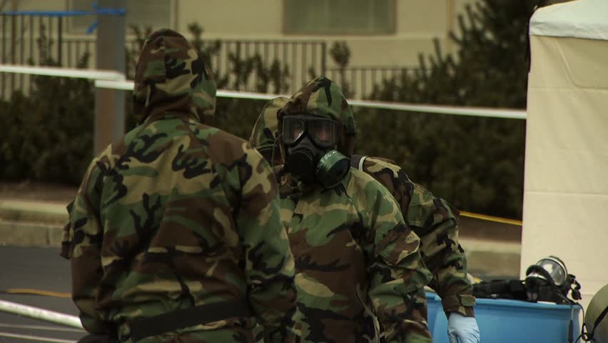 PROVIDENCE, RHODE ISLAND - SEPTEMBER 16, 2010: Hazmat emergency response drill
