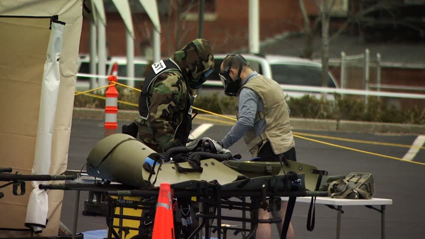 PROVIDENCE, RHODE ISLAND - SEPTEMBER 16, 2010: Hazmat emergency response drill