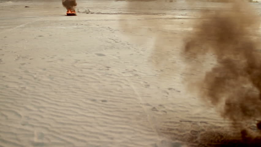 burning wreckage during hostilities