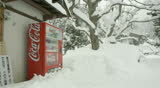 JIGOKUDANI - JANUARY 06th: Coca Cola machine buried in the snow in Jigokudani, Nagano on January 6th, 2012. Famous throughout the world for monkeys that live in the snow, and use natural hot springs.
