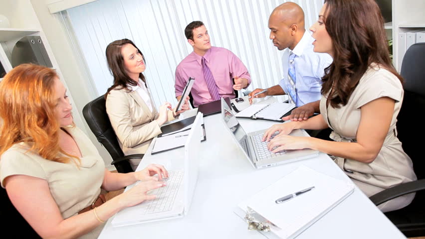 Smart city advertising agency executives sharing ideas current promotion