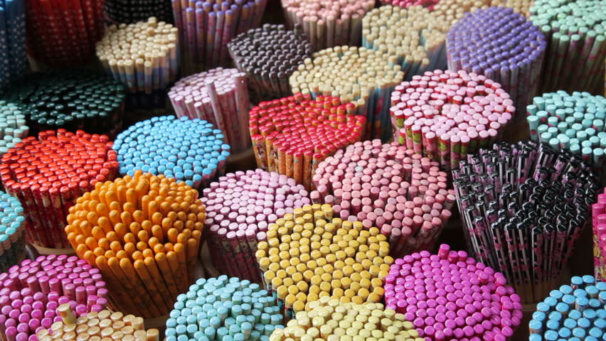 a closeup shot of decorative Chopsticks for sale as souvenirs to tourists 