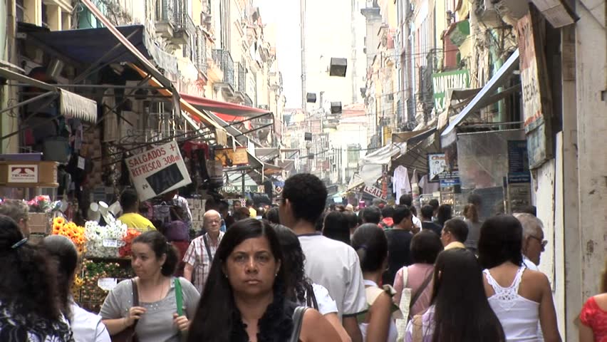 RIO DE JANEIRO, BRAZIL - CIRCA 2010: A Densely Crowded Marketplace in Rio De Janeiro, Brazil 3