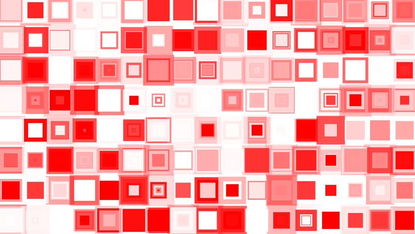 Whole frame is filled with Red squares changing size. Cartoony feel.