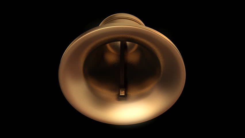 Single bell swings back and forth. Loops.