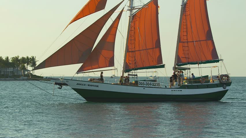 KEY WEST, FLORIDA - CIRCA FEBRUARY 2011: Jolly Rover sailboat in Key West 