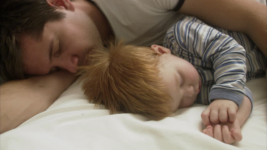 Father and son sleeping
