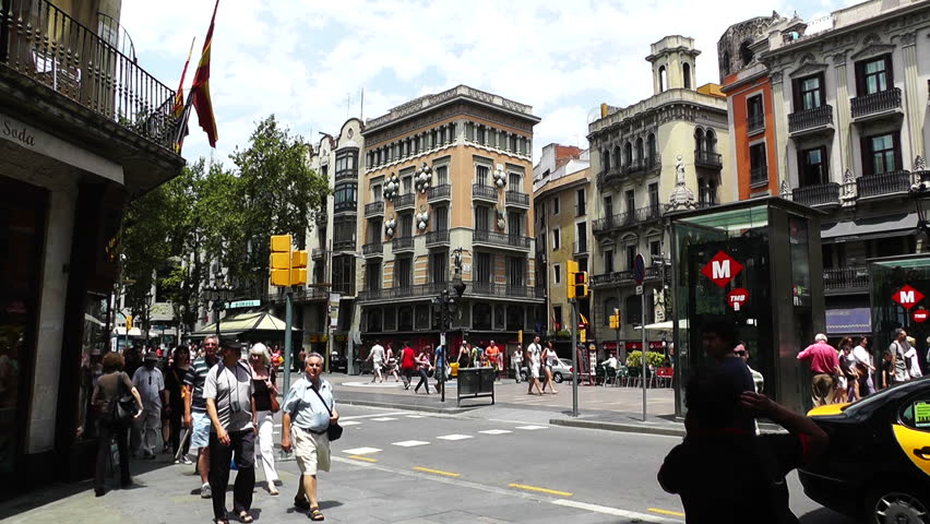 BARCELONA CATALONIA SPAIN - JUNE 10: Downtown La Rambla Spain Catalonia
Las Ramblas in 2012
Les Rambles
June 2012