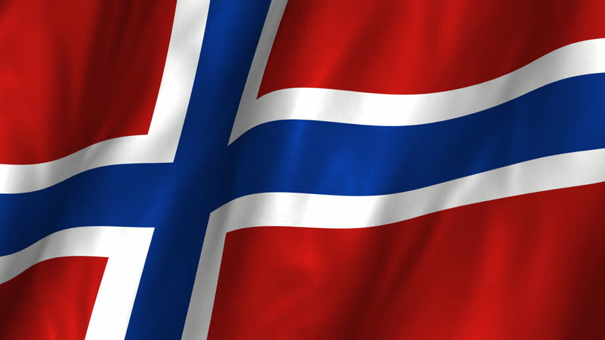 A beautiful satin finish looping flag animation of Norway.   A fully digital rendering using the official flag design in a waving, full frame composition.  The animation loops at 10 seconds.  